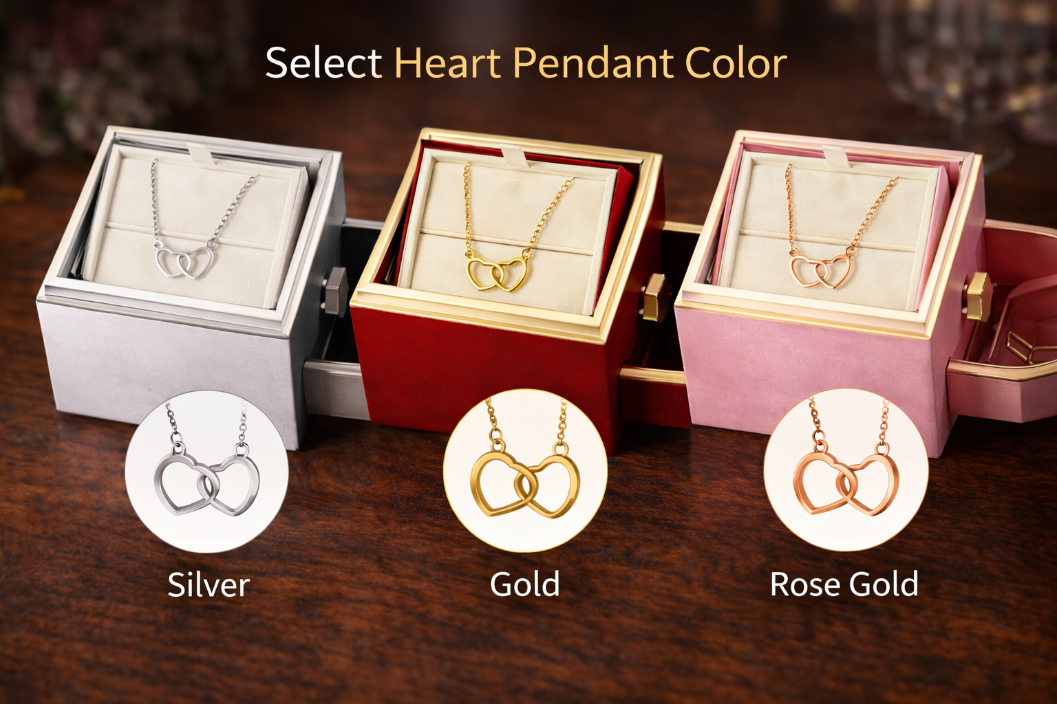 Preserved Eternal Rose Jewelry Ring Box – Rotating Storage Valentine Gift for Women